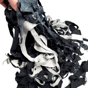 1/2# Lb Fabric Lot Gray Black Ruffle Fringe Mummy Halloween Cosplay Costume Goth